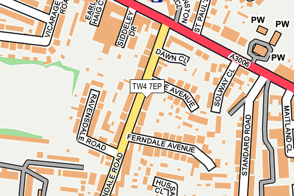 TW4 7EP map - OS OpenMap – Local (Ordnance Survey)