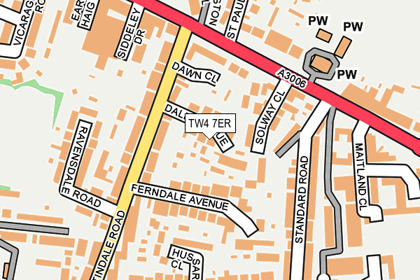 TW4 7ER map - OS OpenMap – Local (Ordnance Survey)
