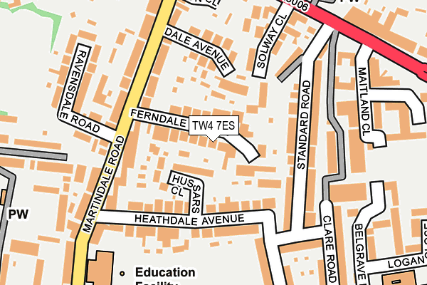 TW4 7ES map - OS OpenMap – Local (Ordnance Survey)