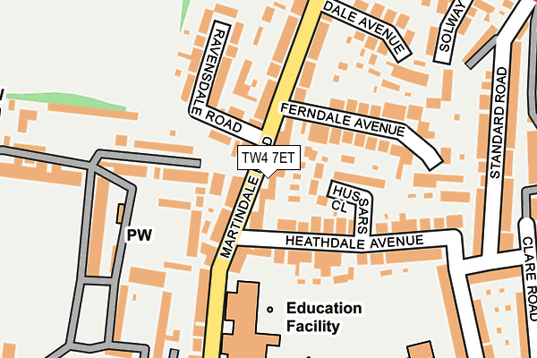 TW4 7ET map - OS OpenMap – Local (Ordnance Survey)