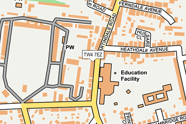 TW4 7EZ map - OS OpenMap – Local (Ordnance Survey)