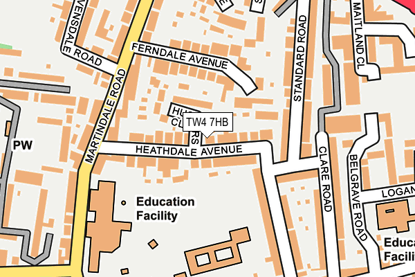 TW4 7HB map - OS OpenMap – Local (Ordnance Survey)