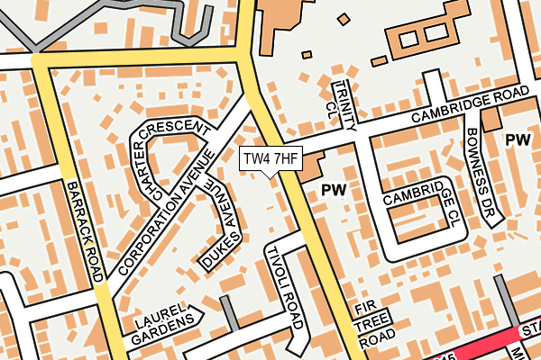 TW4 7HF map - OS OpenMap – Local (Ordnance Survey)