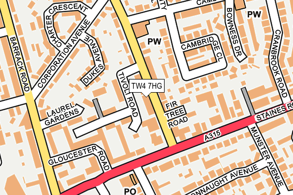 TW4 7HG map - OS OpenMap – Local (Ordnance Survey)