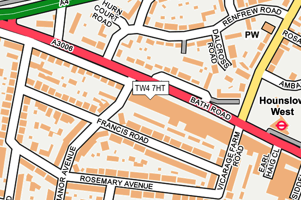 TW4 7HT map - OS OpenMap – Local (Ordnance Survey)