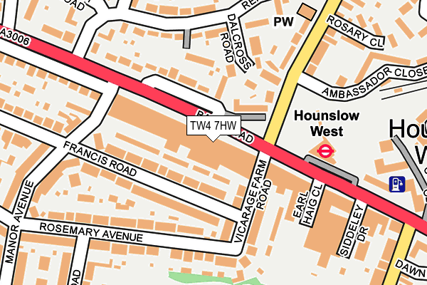 TW4 7HW map - OS OpenMap – Local (Ordnance Survey)