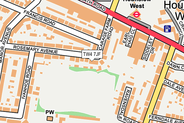 TW4 7JF map - OS OpenMap – Local (Ordnance Survey)