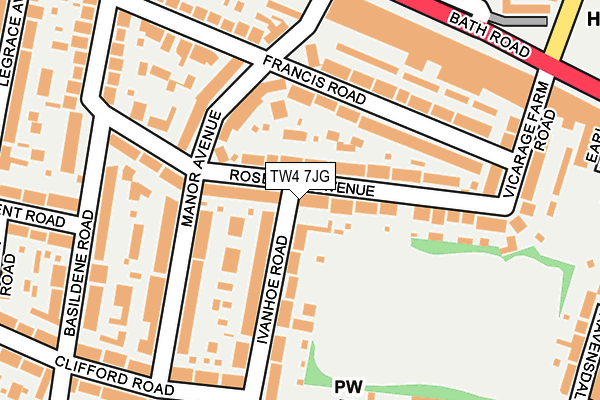 TW4 7JG map - OS OpenMap – Local (Ordnance Survey)