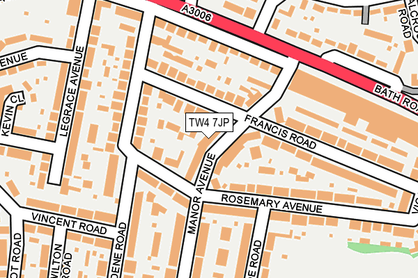 TW4 7JP map - OS OpenMap – Local (Ordnance Survey)