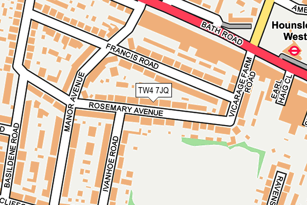 TW4 7JQ map - OS OpenMap – Local (Ordnance Survey)