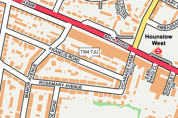 TW4 7JU map - OS OpenMap – Local (Ordnance Survey)