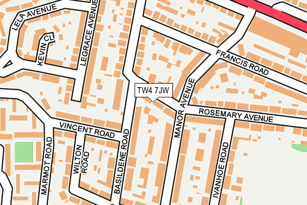 TW4 7JW map - OS OpenMap – Local (Ordnance Survey)
