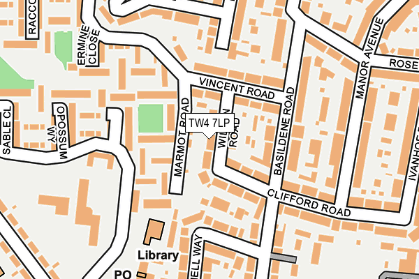 TW4 7LP map - OS OpenMap – Local (Ordnance Survey)