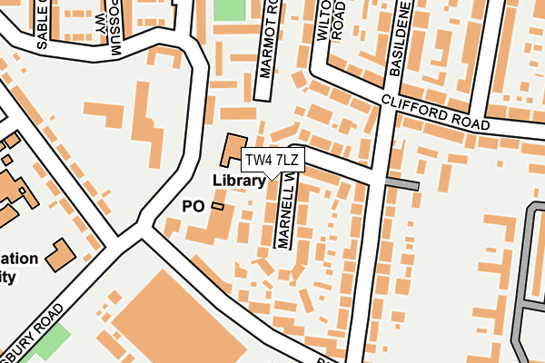 TW4 7LZ map - OS OpenMap – Local (Ordnance Survey)