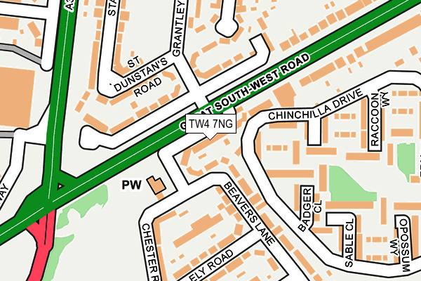 TW4 7NG map - OS OpenMap – Local (Ordnance Survey)