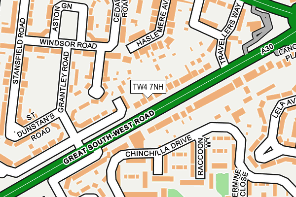 TW4 7NH map - OS OpenMap – Local (Ordnance Survey)