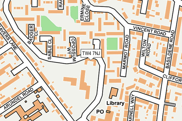 TW4 7NJ map - OS OpenMap – Local (Ordnance Survey)