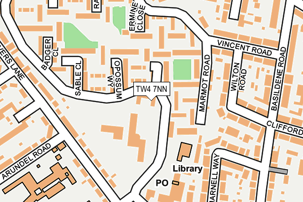 TW4 7NN map - OS OpenMap – Local (Ordnance Survey)