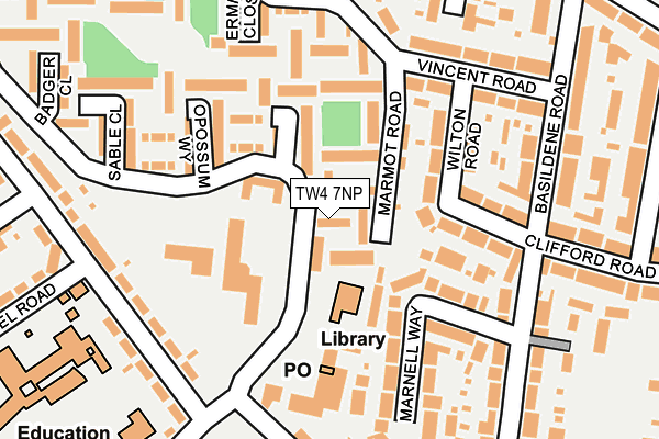 TW4 7NP map - OS OpenMap – Local (Ordnance Survey)