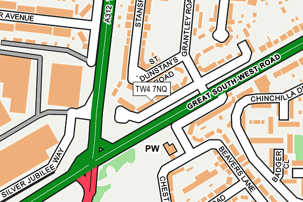 TW4 7NQ map - OS OpenMap – Local (Ordnance Survey)