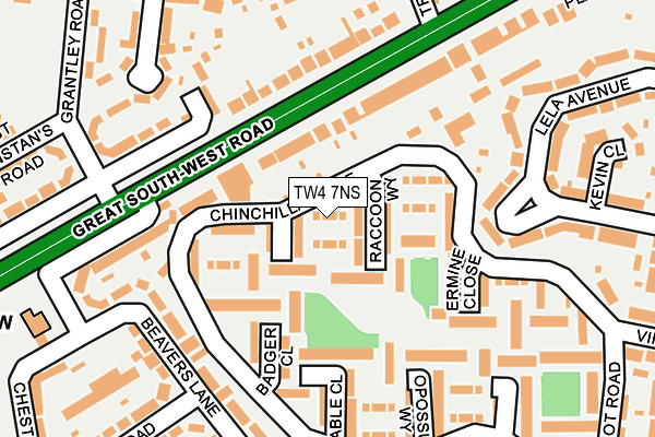 TW4 7NS map - OS OpenMap – Local (Ordnance Survey)