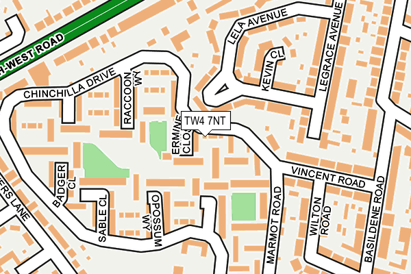 TW4 7NT map - OS OpenMap – Local (Ordnance Survey)