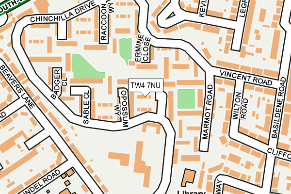 TW4 7NU map - OS OpenMap – Local (Ordnance Survey)