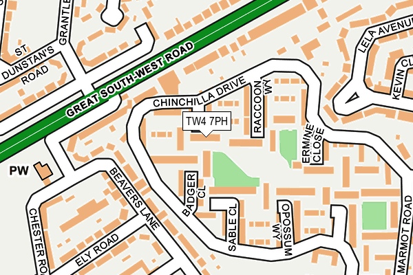 TW4 7PH map - OS OpenMap – Local (Ordnance Survey)