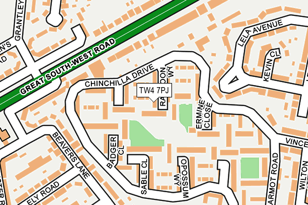 TW4 7PJ map - OS OpenMap – Local (Ordnance Survey)