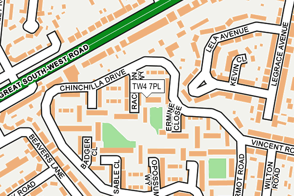 TW4 7PL map - OS OpenMap – Local (Ordnance Survey)