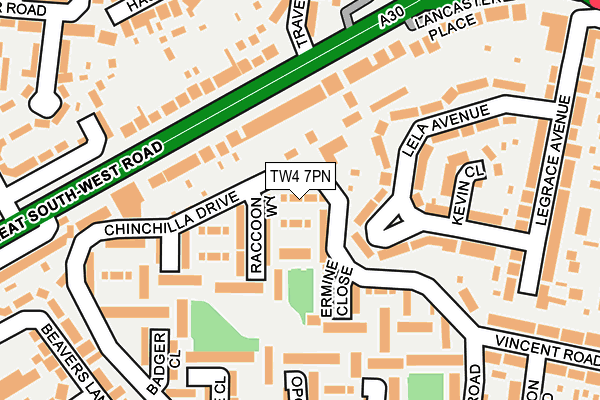 TW4 7PN map - OS OpenMap – Local (Ordnance Survey)