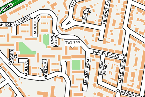 TW4 7PP map - OS OpenMap – Local (Ordnance Survey)