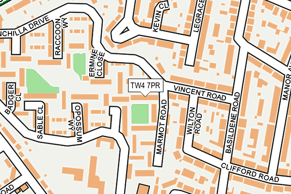 TW4 7PR map - OS OpenMap – Local (Ordnance Survey)