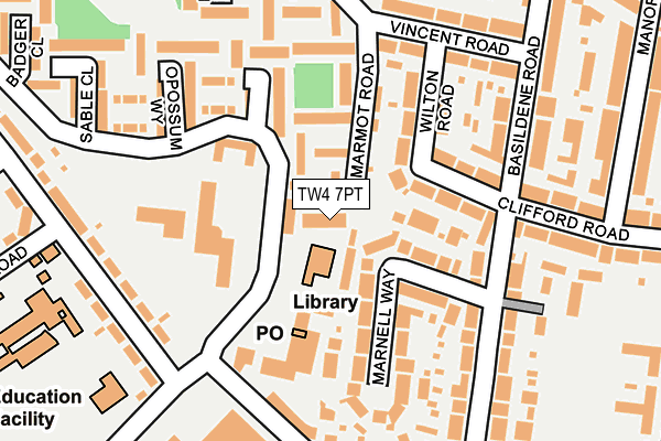 TW4 7PT map - OS OpenMap – Local (Ordnance Survey)