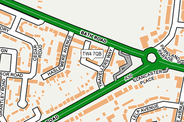 TW4 7QB map - OS OpenMap – Local (Ordnance Survey)