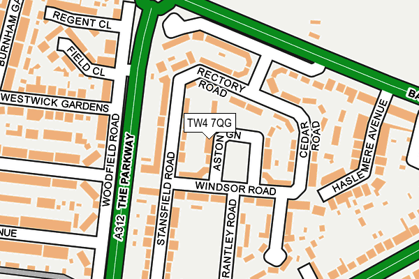 TW4 7QG map - OS OpenMap – Local (Ordnance Survey)