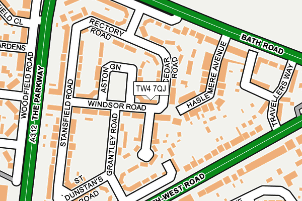 TW4 7QJ map - OS OpenMap – Local (Ordnance Survey)
