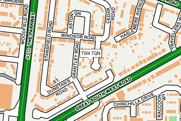 TW4 7QN map - OS OpenMap – Local (Ordnance Survey)