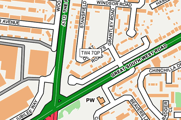 TW4 7QP map - OS OpenMap – Local (Ordnance Survey)