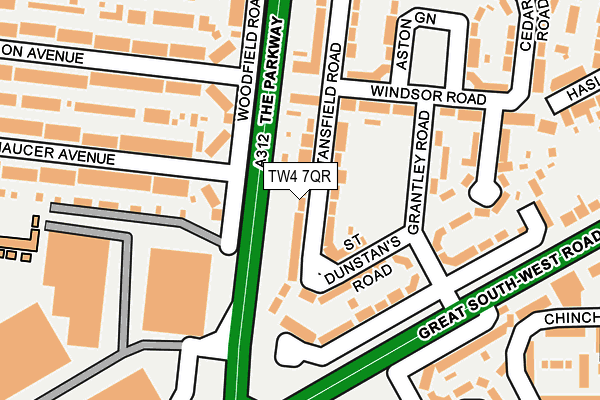 TW4 7QR map - OS OpenMap – Local (Ordnance Survey)