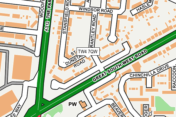 TW4 7QW map - OS OpenMap – Local (Ordnance Survey)