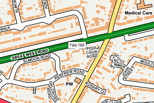TW4 7RF map - OS OpenMap – Local (Ordnance Survey)