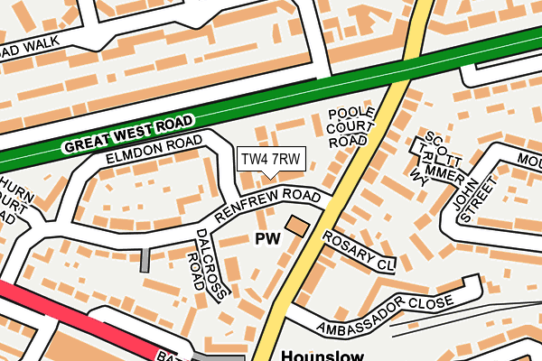 TW4 7RW map - OS OpenMap – Local (Ordnance Survey)