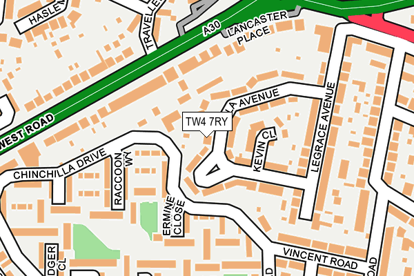 TW4 7RY map - OS OpenMap – Local (Ordnance Survey)