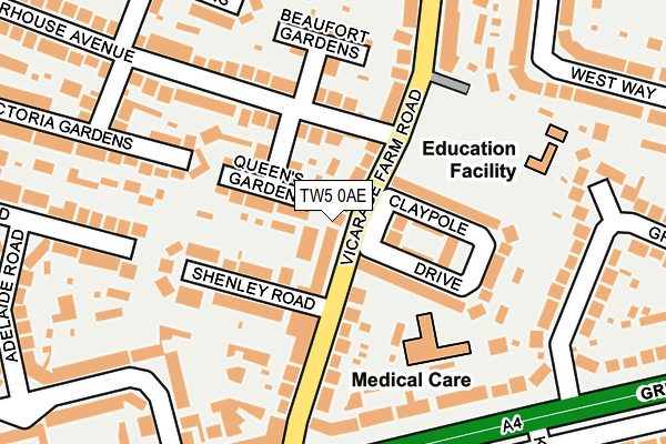 TW5 0AE map - OS OpenMap – Local (Ordnance Survey)