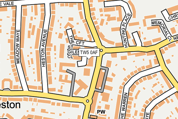 TW5 0AF map - OS OpenMap – Local (Ordnance Survey)