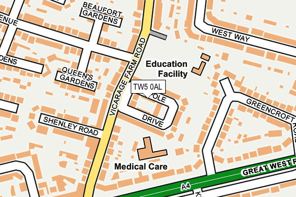 TW5 0AL map - OS OpenMap – Local (Ordnance Survey)