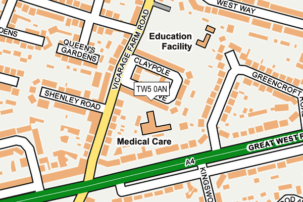 TW5 0AN map - OS OpenMap – Local (Ordnance Survey)