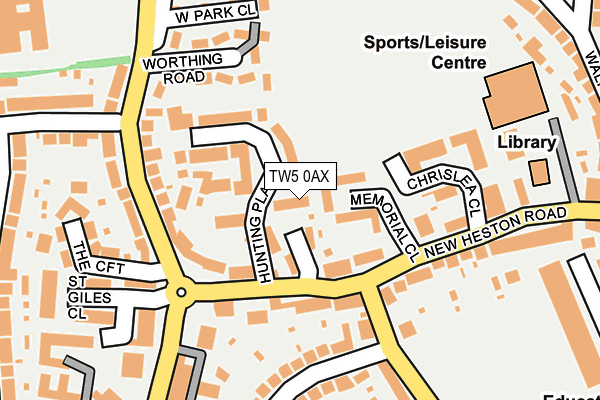 TW5 0AX map - OS OpenMap – Local (Ordnance Survey)