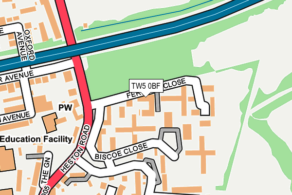 TW5 0BF map - OS OpenMap – Local (Ordnance Survey)
